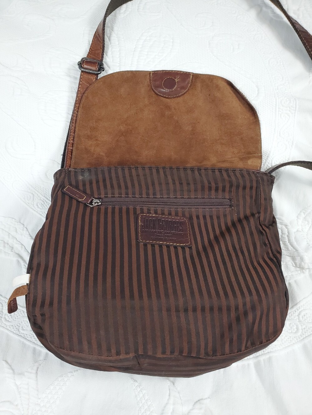3 Women’s Leather Crossbody Bags - Fossil Black, Jack George Brown, Born Tan - Picture 14 of 16